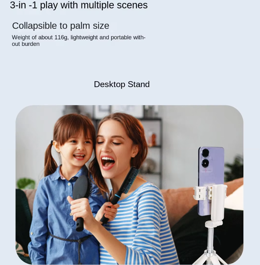 TIGO JC-25 Foldable Small Pocket Mini Selfie Stick & Desktop Tripod Stand for Mobile Phone Photography