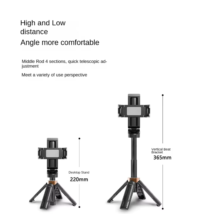 TIGO JC-25 Foldable Small Pocket Mini Selfie Stick & Desktop Tripod Stand for Mobile Phone Photography