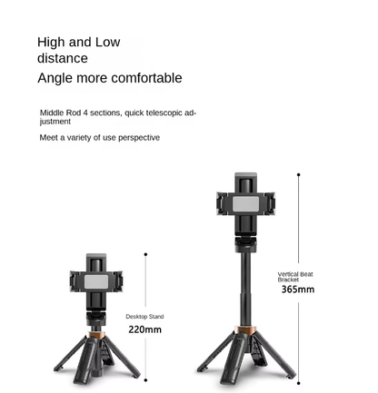TIGO JC-25 Foldable Small Pocket Mini Selfie Stick & Desktop Tripod Stand for Mobile Phone Photography