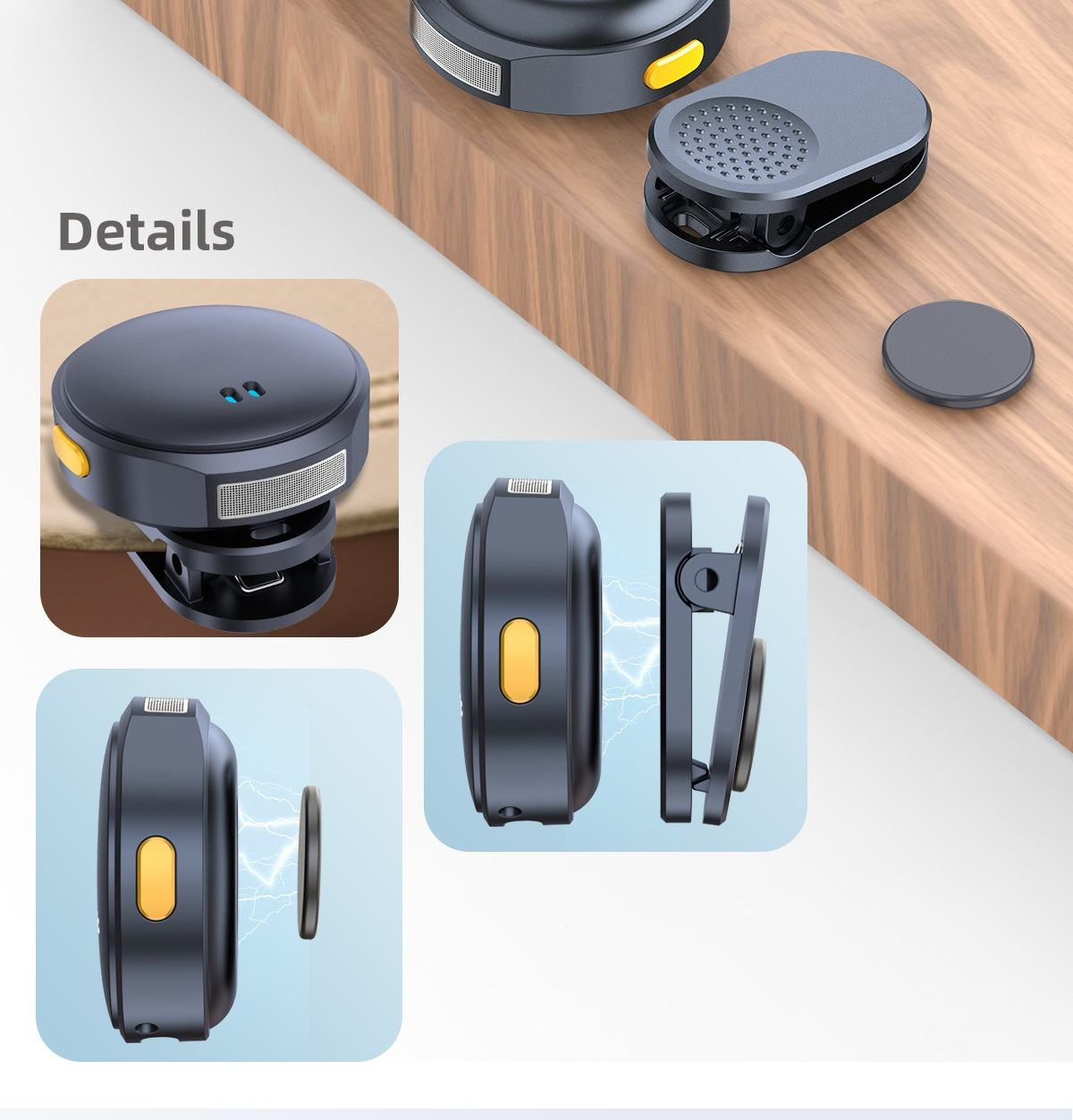 TIGO Q8 Magnetic Wireless Lavalier Microphone w/ USB-C connector & One-to-Two Charging Case