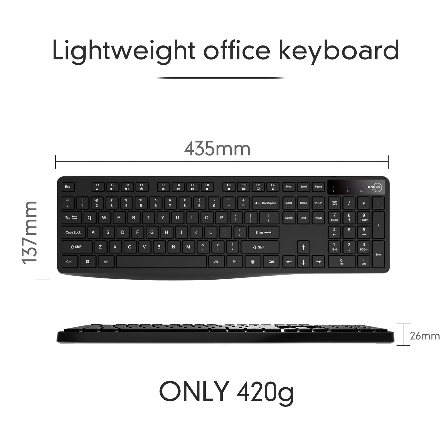 TIGO Universal Silent Wireless Keyboard & Mouse Combo