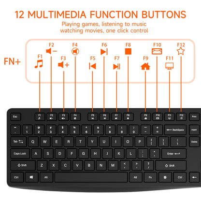 TIGO Universal Silent Wireless Keyboard & Mouse Combo