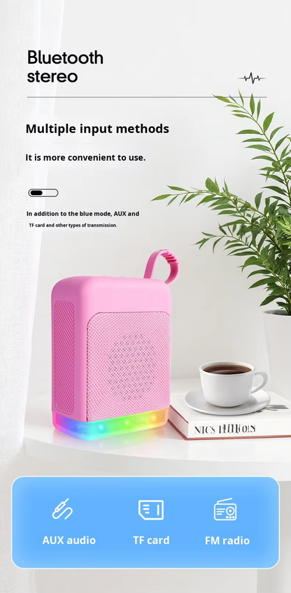 TIGO R-01 Mini Retro RGB LED 5W Bluetooth Speaker with micro SD Card &amp; U Disk slot