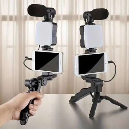 TIGO AY-49 Handheld Desktop Selfie & Live Streaming Photographic Mobile Phone Stand w/ Lighting & Beauty Leg Holder Set