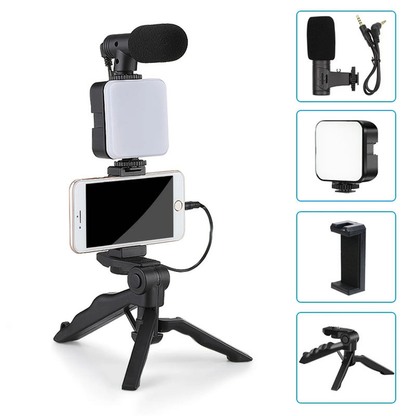 TIGO AY-49 Handheld Desktop Selfie & Live Streaming Photographic Mobile Phone Stand w/ Lighting & Beauty Leg Holder Set