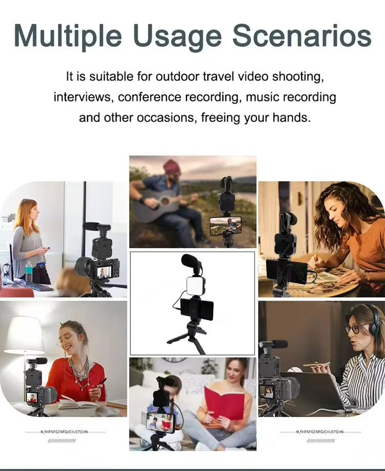 TIGO AY-49 Handheld Desktop Selfie & Live Streaming Photographic Mobile Phone Stand w/ Lighting & Beauty Leg Holder Set