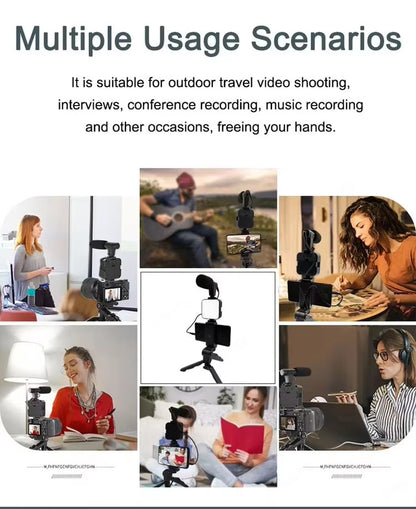 TIGO AY-49 Handheld Desktop Selfie & Live Streaming Photographic Mobile Phone Stand w/ Lighting & Beauty Leg Holder Set