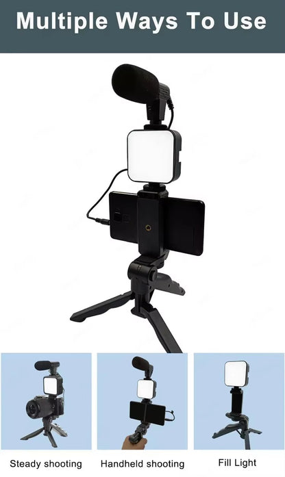 TIGO AY-49 Handheld Desktop Selfie & Live Streaming Photographic Mobile Phone Stand w/ Lighting & Beauty Leg Holder Set